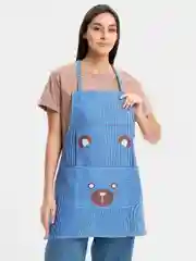 Голубой фартук кухонный с карманом