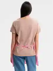 Розовый фартук кухонный с карманом