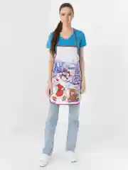 Фиолетовый новогодний фартук, кухонный