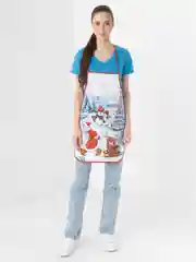 Алый новогодний фартук, кухонный