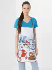 Алый новогодний фартук, кухонный
