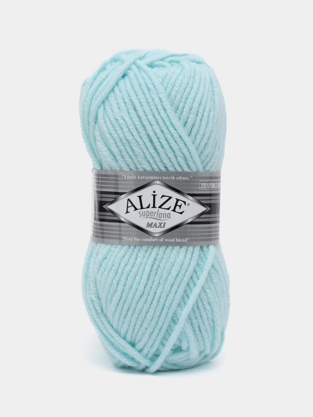 Мятный пряжа Alize Superlana Maxi, 100 г, 75% акрил, 25% шерсть