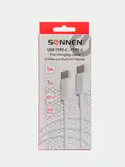 Кабель USB, провод для зарядки телефона, устройства USB Type-C-Type-C, 1 м, Sonnen, 513613