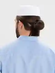 Бежевый меланж тюбетейка мужская