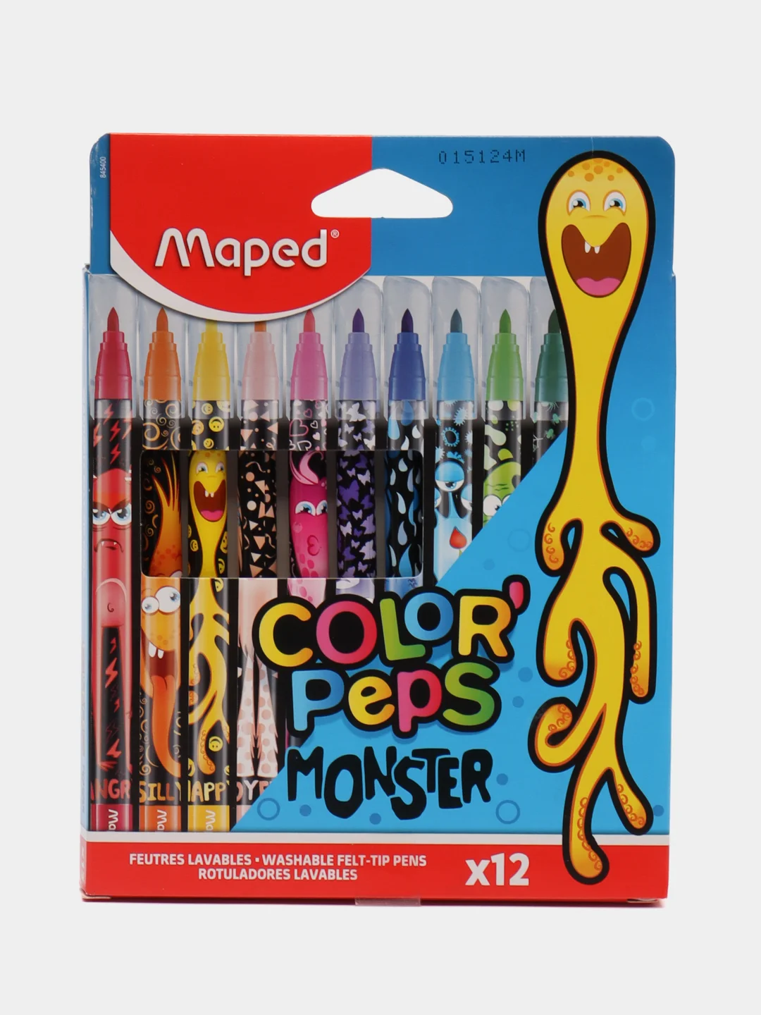 Фломастеры для рисования для детей Maped, 12 цветов, смываемые, 152504