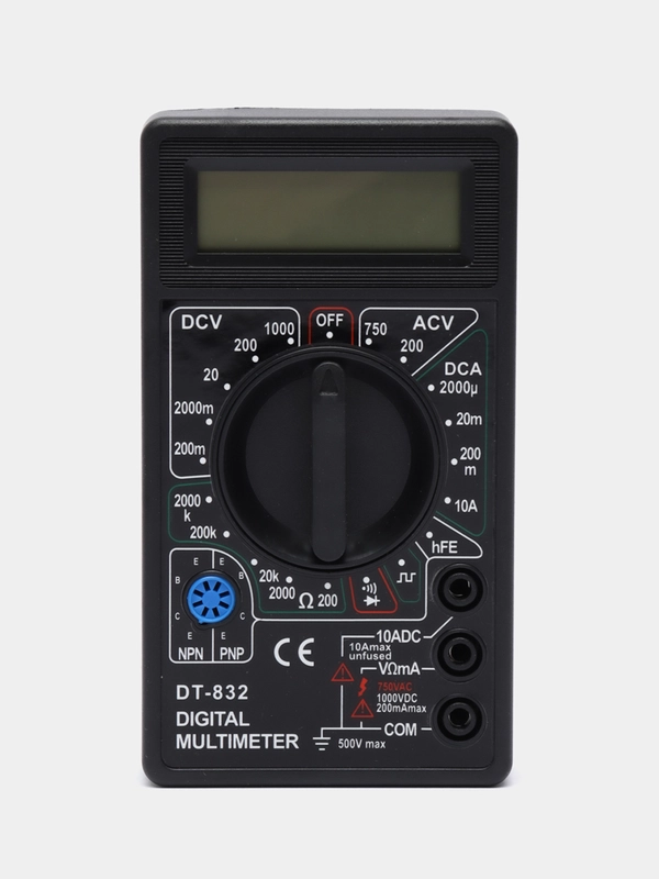 Мультиметр цифровой DT-832 со звуковой прозвонкой (батарея питания установлена)