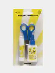 Желтый набор канцелярский: клей ПВА, клей-карандаш, ножницы