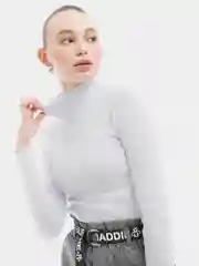 Белый водолазка в рубчик, женская