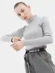 Белый водолазка в рубчик, женская