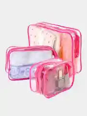 Фуксия косметичка прозрачная, 3 размера