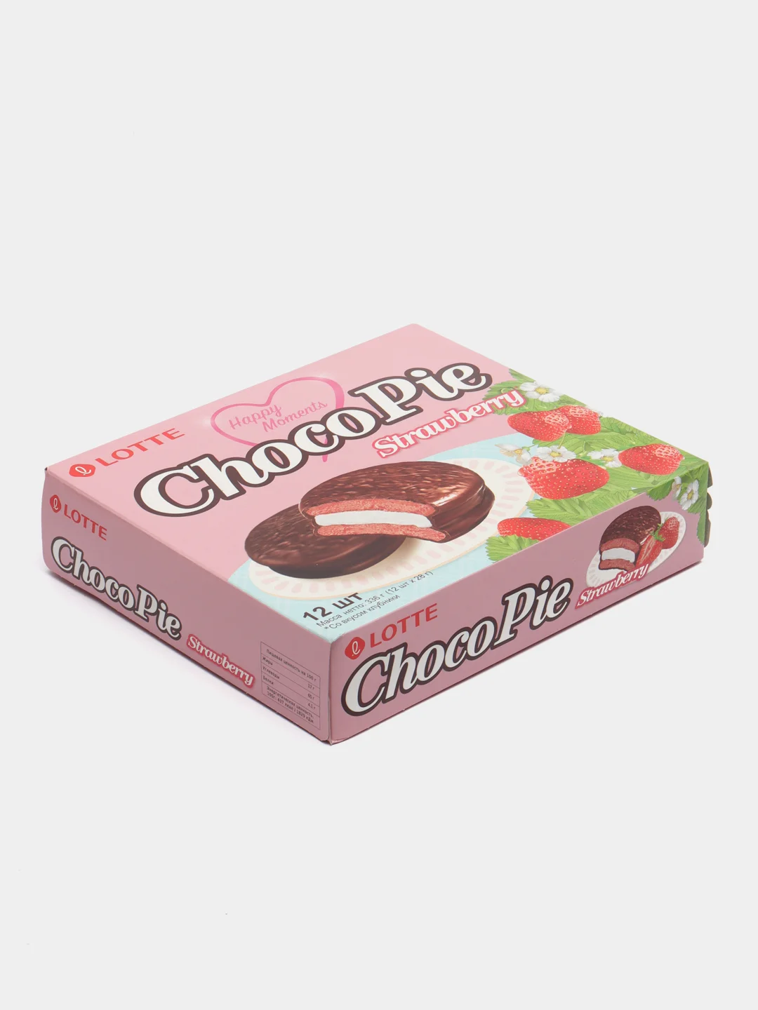 Печенье глазированное со вкусом клубники CHOCO PIE LOTTE, 336 г