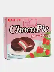 Печенье глазированное со вкусом клубники CHOCO PIE LOTTE, 336 г