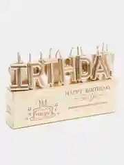 Золотой свечи для торта на день рождения "Happy Birthday"
