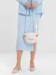 Белый сумка женская, кошелек, плюш