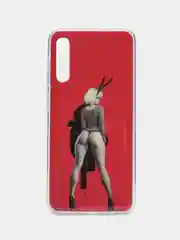 Тёмно-розовый чехол Samsung Galaxy A50, Galaxy A53 силиконовый с рисунком
