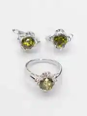Комплект украшений Серьги и кольцо с крупным камнем