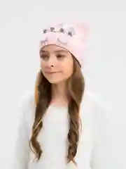 Пудровый шапка для девочки