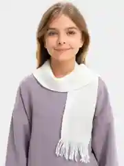 Белый детский шарф, вязаный