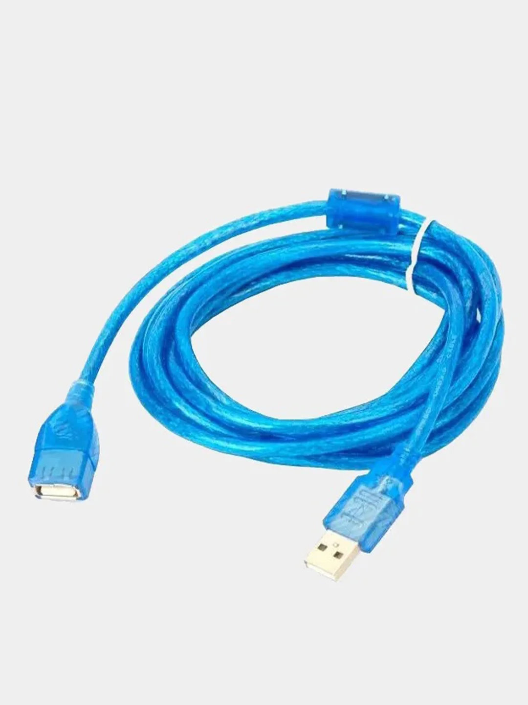 Кабель Удлинитель USB 2.0 A(M) - USB A(F) синий с фильтром AA