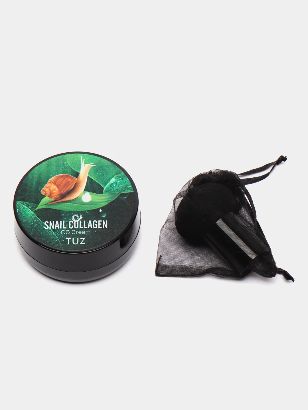 Тональный CC-крем  кушон для лица TUZ Snail Collagen с муцином улитки, увлажняющий