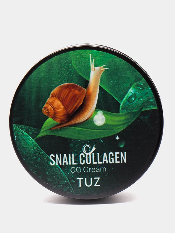 Тональный CC-крем  кушон для лица TUZ Snail Collagen с муцином улитки, увлажняющий