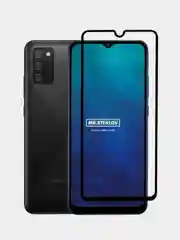 Защитное стекло для Samsung A02S, с черной рамкой
