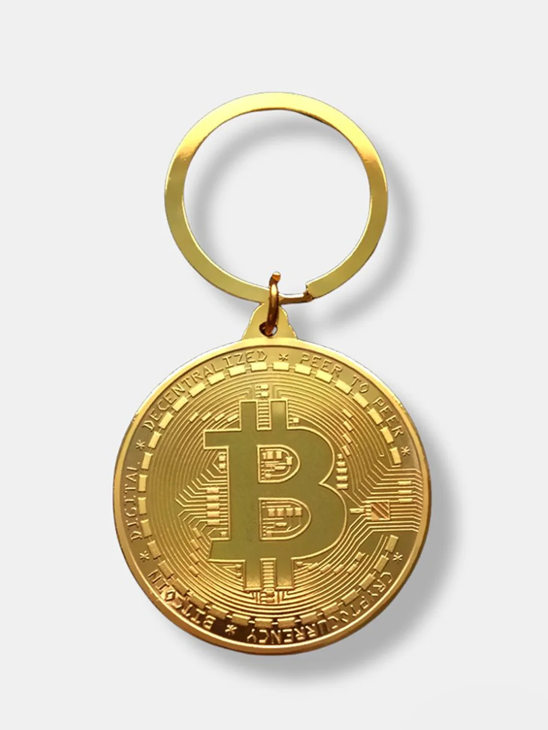 Золотой брелок для ключей Bitcoin (Биткоин)