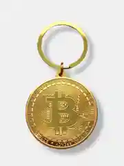 Золотой брелок для ключей Bitcoin (Биткоин)