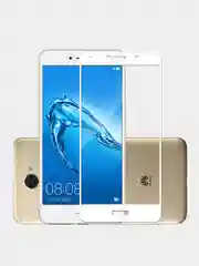 Белый huawei Y7 2017 / Y7 Prime 2017, Хуавей У7 2017 / У7 Прайм 2017, защитное стекло
