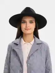 Черный шляпа женская с полями