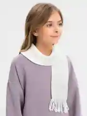 Белый детский шарф, вязаный