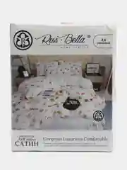 Белый комплект постельного белья, 2х спальный, хлопок, сатин