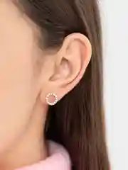 Женские серьги круглые со стразами
