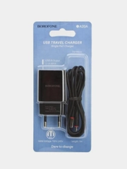 Сетевое зарядное устройство Borofone BA20A и кабель Micro-USB, 1 м