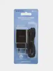 Черный сетевое зарядное устройство Borofone BA20A и кабель Micro-USB, 1 м