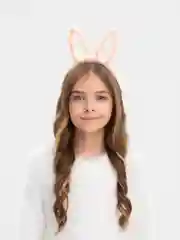 Кремовый карнавальный ободок зайчик/зайка/заяц с ушками ушами, для праздника