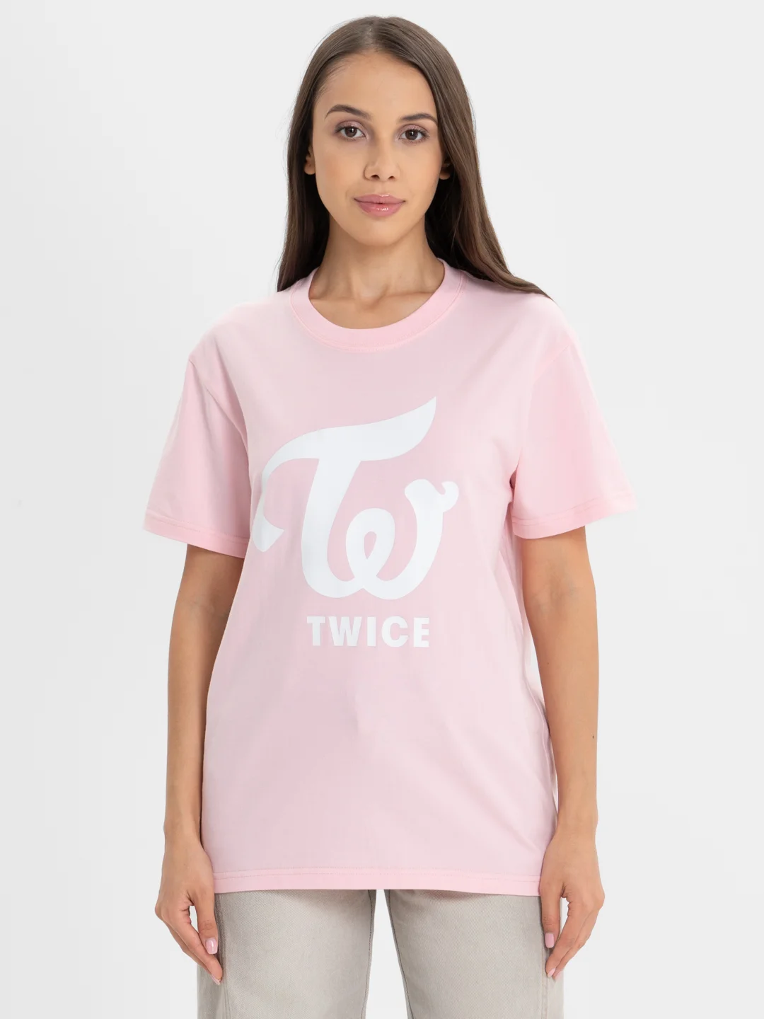 Розовый футболка женская K-POP "TWICE"
