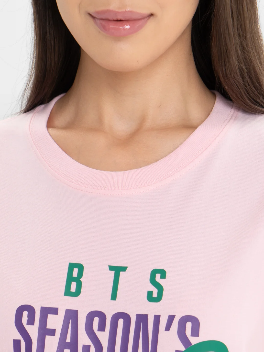 Розовый футболка женская K-POP "BTS"