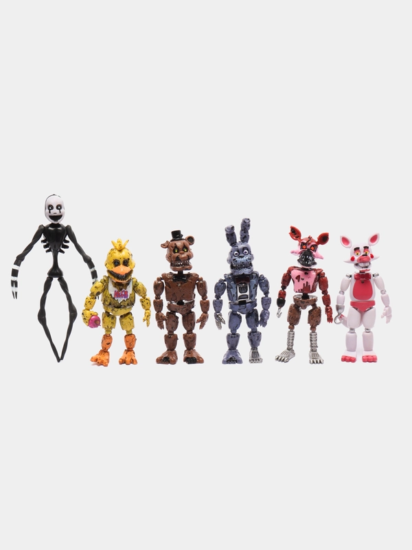 Набор подвижных фигурок 15см Аниматроник Пять ночей у Фредди 6шт (FNAF) и Pizzeria