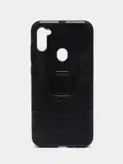 Черный чехол противоударный, с кольцом, на Samsung Galaxy A11 (Самсунг Галакси А11)