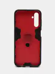 Красный чехол противоударный, с кольцом, на Samsung Galaxy A14 (Самсунг Галакси А14)