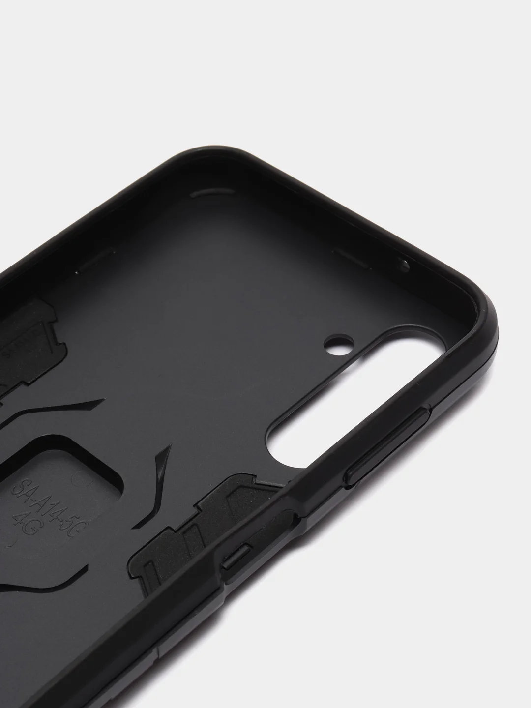 Черный чехол противоударный, с кольцом, на Samsung Galaxy A14 (Самсунг Галакси А14)
