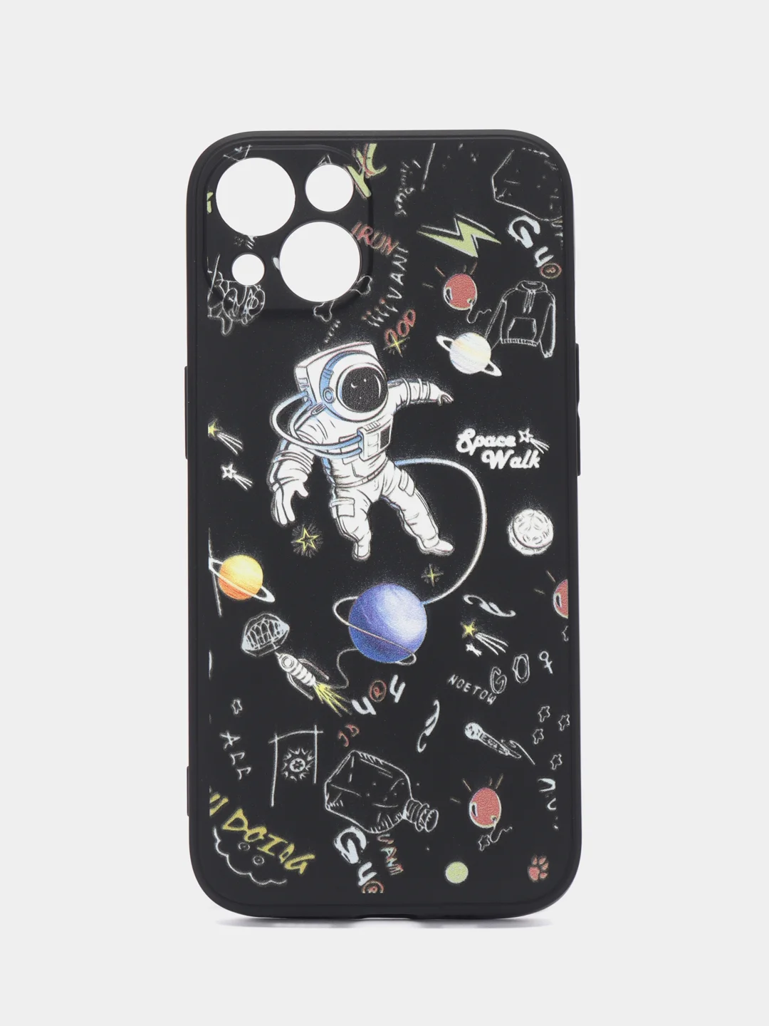 Черный чехол "NASA" для iPhone 7/8 Plus/X/XS/XR Max/11 Pro Max/12/13 Pro max/mini