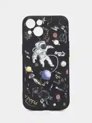 Черный чехол "NASA" для iPhone 7/8 Plus/X/XS/XR Max/11 Pro Max/12/13 Pro max/mini