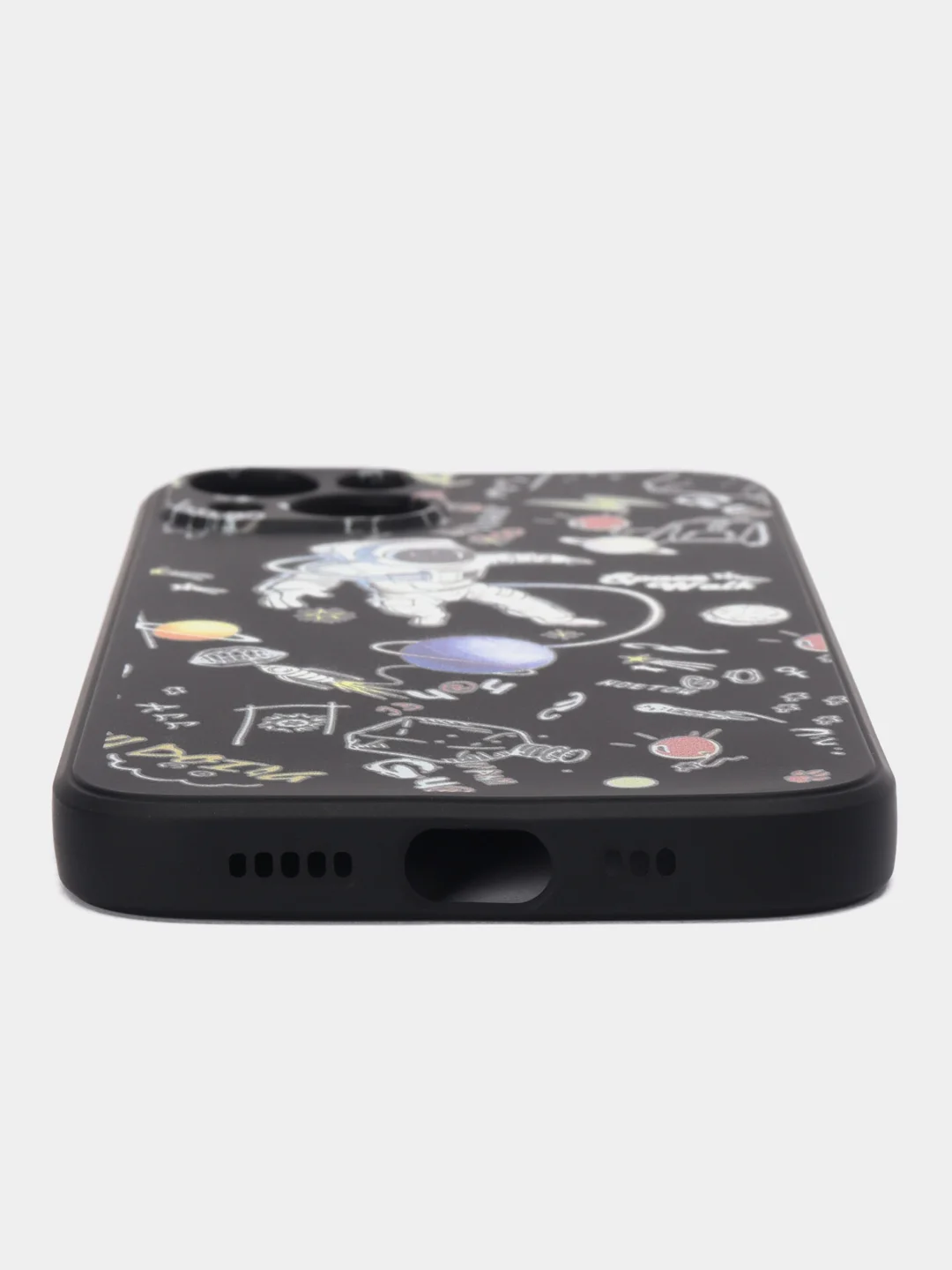 Черный чехол "NASA" для iPhone 7/8 Plus/X/XS/XR Max/11 Pro Max/12/13 Pro max/mini