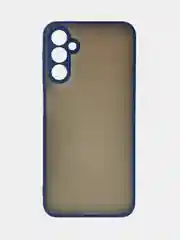 Синий чехол для Samsung Galaxy A14, Самсунг Галакси А14, пластиковый матовый с цветными кнопками