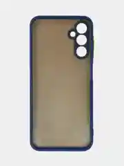 Синий чехол для Samsung Galaxy A14, Самсунг Галакси А14, пластиковый матовый с цветными кнопками