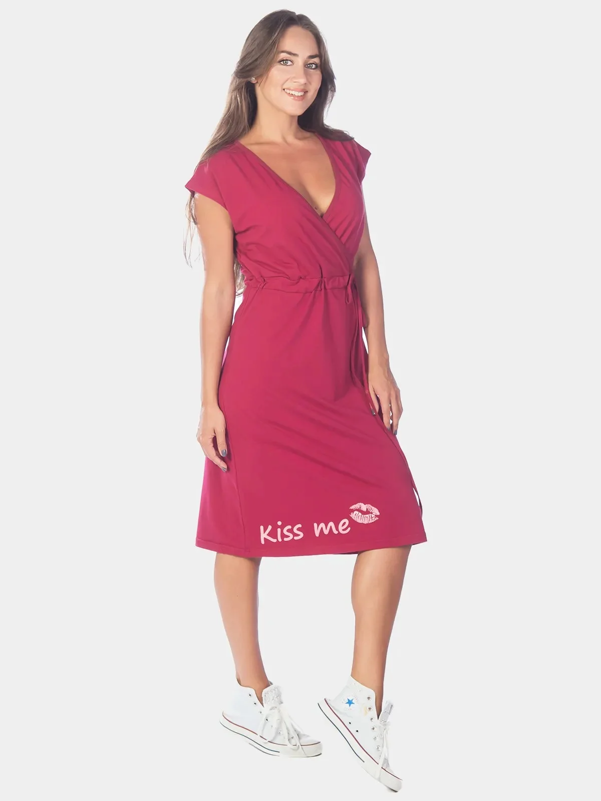 Платье Kiss me КЛП1385П1 бордовый, KLERY