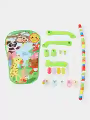 Зеленый детский развивающий игровой музыкальный коврик для детей