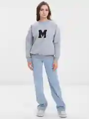 Серый меланж женский свитшот с начесом, oversize